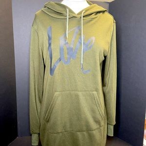 Pretty Garden Olive printed sweatshirt mini dress